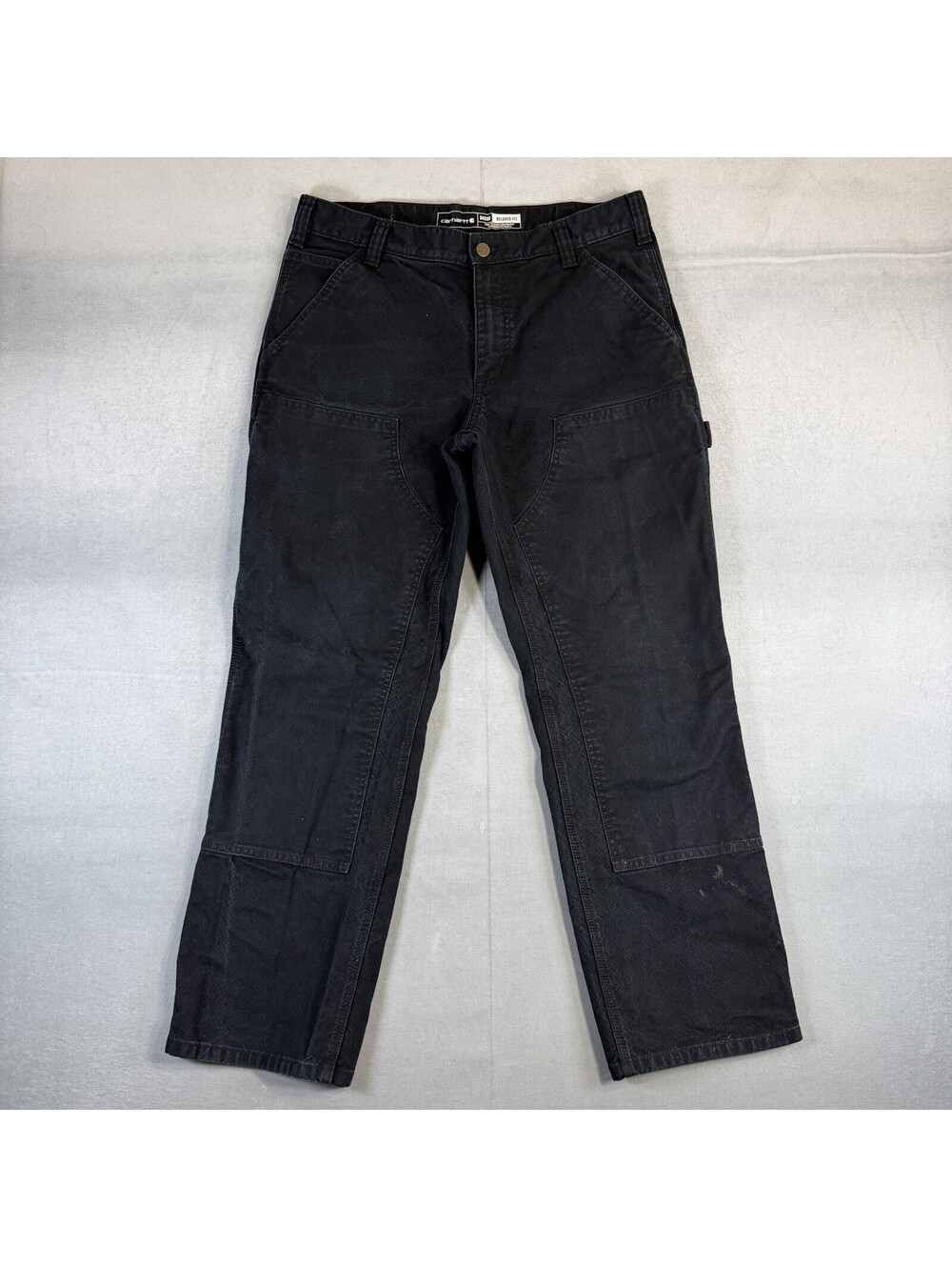 Carhartt Double Knee Pants Mens 34x30 Black Rugged Flex Relaxed Fit BN3334-M